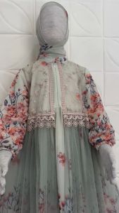 Gamis ceruty asyifa mix rompi renda anak perempuan usia 3 - 12 tahun / baju gamis raya anak free hijab - pakaian muslimah anak motif bunga