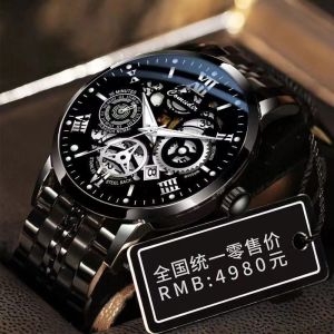 Automatic Mechanical Watch Mens Waterproof Luminous Sports Trend Birthday Gift New Hollow out Mens Style Quartz Movement