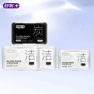 Saky | Flat Wide Adult Dental Floss Picks for Braces Bamboo Toothpicks