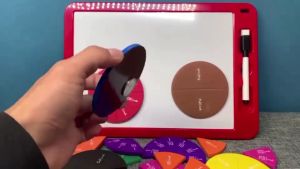 Magnetic Circle Fraction ของเล่นสื่อการสอนเศษส่วนแม่เหล็กแบบวงกลม พร้อมกระดานไวท์บอร์ดและปากกา