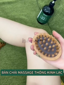 Bàn Chải Massage Thông Kinh Lạc Gỗ Sồi Matxa Body Cơ Thể Thon Gọn Bụng Cọ Thư Giãn Đầu Cổ Vai Gáy