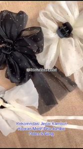 Jepit Jedai Rambut Wanita Korean Style Motif Pita Jumbo Polos & Blink