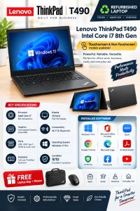 💻🔥 Lenovo ThinkPad T490 – Intel Core i7 8th Gen|Overall A Grade condition laptop 👌 🔥
