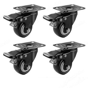 4pcs/lot Furniture Casters Wheels PP Fixed Swivel Caster Roller Wheel For Heavy Duty Platform Trolley Chair Household Accessory