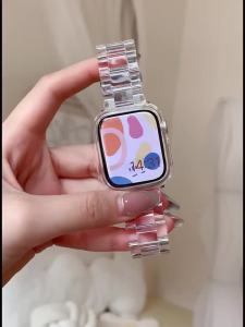 Dây Đeo Trong Suốt Nhiều Màu Sắc Dành Cho Apple Watch Band Series 1-6 SE Tương Thích Với Các Mẫu 49mm 45mm 41mm 40mm 38mm 42mm 46mm Vòng Đeo Tay Kiểu Dáng Dành Cho Nữ