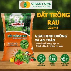 Đất Trồng Rau GreenHome Lavamix Bao 22dm3 (11kg) Hữu Cơ Đầy Đủ Dinh Dưỡng Cho Các Loại Rau Củ