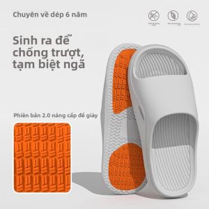 MONLEYTA | Dép đi trong nhà chống trượt cho phụ nữ cỡ lớn dùng trong nhà tắm phòng tắm mùa hè thoải mái thoáng khí đế bằng PVC