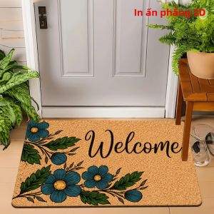Thảm Trải Nhà Mềm Mại Họa Tiết Hoa Chất Liệu Flannel Đa Năng Thấm Nước Giặt Máy Được Phong Cách Hiện Đại Chất Liệu Polyester