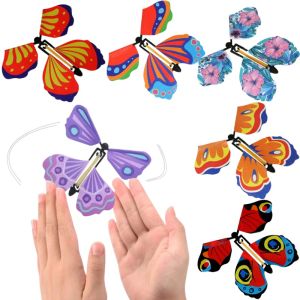 Random Color Magic Fairy Flying Butterfly Children Toys/ Transformation Wind Up Butterfly Toy Surprise Gift for Kids