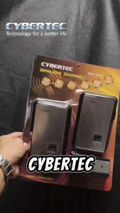 CYBERTEC Wireless Doorbell 120M 2 Sound Bells Weatherproof Set | High Quality | Ringer 25 Song WD112 WD113 | Kinetic Doorbell No Battery Required | Instructions in Product Packaging | Popular design as seen in Shopping Malls