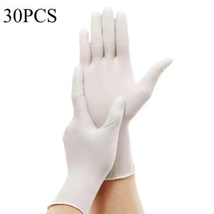 30//60/100PCS Disposable White Nitrile Gloves Cleaning Nitrile Gloves Hairdressing Bathing Cleaning Household Kitchen Dirt Tools