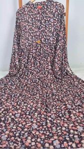 Gamis terbaru 2024 motif bunga bahan katun rayon adem jumbo XXL ld 120 bb 50 - 80 kg kekinian