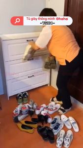 [ Freeship HCM ] [ Kèm ảnh thực tế ] TỦ GIÀY THÔNG MINH OHAHA PHONG CÁCH TÂN CỔ ĐIỂN - TG004