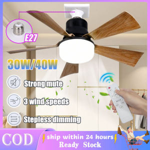 Wood Design Ceiling Fan With Led Light And Remote Modern Design Ceiling Fan With Lights Smart Ceilings Fan Silent 5 Blades E27 Electric Fan 3 Speed Adjustable 40W For Living Room Bedroom Kitchen
