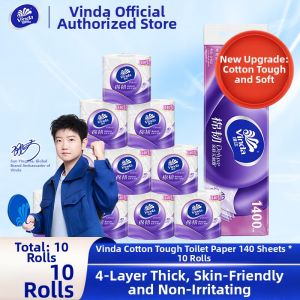 Vinda | Cotton Strong Stereoscopic 4-layer Thickened Toilet Roll 140 Sheets