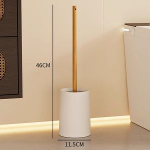 Long Handle Toilet Brush No Dead Angle Household Toiletries Bathroom Cleaning Tools Durable Plastic Toilet Brush with Base