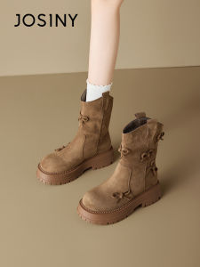 Josiny | Bow Western Ankle Bootie Mid Heel
