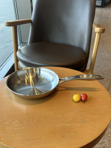 Thickened Three-layer Steel Baby Food Stainless Steel Flat Bottom Non-coated Frying Pan Universal Stove No-choice KANKUMA