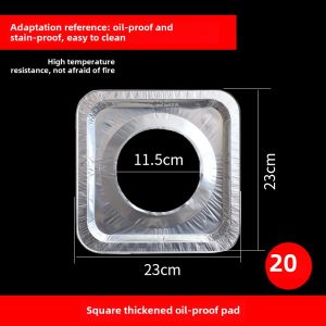 Gas Stove Anti-Oil Mat Gas Stove Stickers Oil Proof Sticker Stove Mat Kitchen Stove Household Cover Square Tin Foil Circle