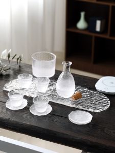 Thickened Handmade Cloud Mist Sake Wine Set Household Spirit Glass Japanese Liquor Divider Tass Glass Wine-Warmer