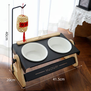 HELLOLEIBOO | pet decorate Pet Elevated Feeder with Large Diameter Bowls and Adjustable Neck Protection