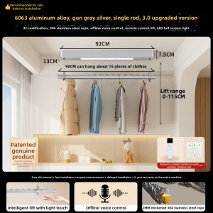 DIEYUAN | Automatic Side-Mounted Indoor Electric Drying Rack Small Size