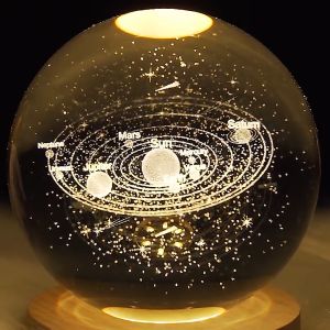 Quả cầu pha lê 3D phát sáng chủ đề hành tinh và vũ trụ (6cm-8cm-10cm)Decor trang trí phòng ngủ phòng làm việc