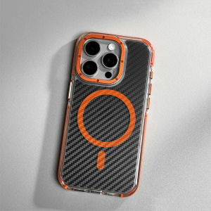 Sanptoch vỏ điện thoại Kết cấu sợi Carbon mờ cho iPhone 16/15/14/13 Pro Max Ốp viền điền thoại mềm chống trượt + Vỏ Cứng Chống vân tay cho iPhone 16 Pro Max cho MagSafe Vỏ bảo vệ chống sốc