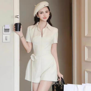 French Elegant Summer New Fashion Simple Waist Slimming Jumpsuit