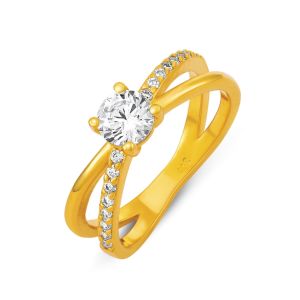 [RG5005] ZHULIAN Cincin Swiss diamond Emas Saduran/ Gold Plated Ring Jewellery