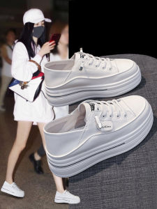 Womens High Top Sneakers Spring 2025 Boosted Height Casual Shoes Wear-Resistant Platform All-Match Flat Heel Versatile Shoes