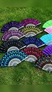 Nexlent Folding Fans for Women Colorful Embroidered Flower Design Summer Party Wedding Gifts Souvenir