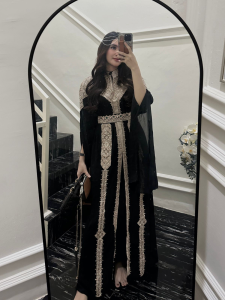 Kaftan Bordir Modern Desain Mewah Serta Elegan Untuk Pesta dan Lebaran Mewah Remaja Dewasa Viral