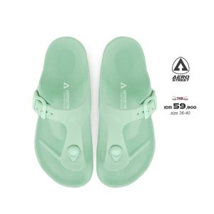 Aerostreet 36-40 Rhea Mint - Sandal Sendal Jepit Casual Pria Wanita Aero Street ADCAA