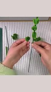 E.B.【Ready in Stock】 Floral Green Paper Tape Flower Material Diy Flower Diameter Handmade Rose Pole