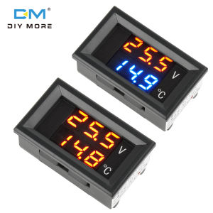 diymore H28UT DC 4-28V 3-position 0.28-inch LED Dual-display DC On-board Voltage and Temperature Meter -40-120°C