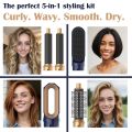 5 in 1 Hair Dryer Brush Styler Set, Curling Iron & Straightener Comb, Ionic Hot Air Tool for Quick Hair Styling. 