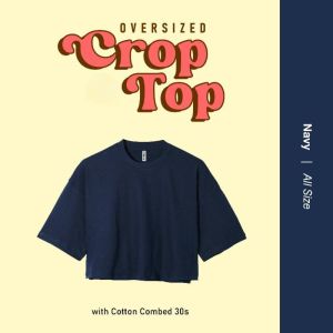 Manly Crop Top Basic Oversize Cotton Combed 30s Lengan Pendek