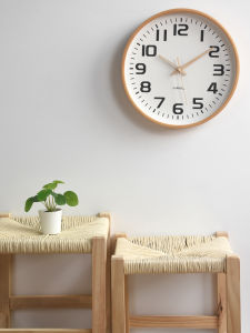 Đồng Hồ Tròn Treo Tường Bằng Gỗ Nguyên Khối Lớn Phong Cách Hiện Đại Tối Giản Cho Phòng Khách Nhà Hàng Đồng Hồ Tròn Bằng Thép Không Gỉ