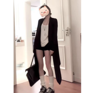 BINKAFENNY | Black Mid-Length Womens Summer Sun Protection Outerwear Coat Long Sleeve Fashionable Shoulder-Shaped Outerwear Elegant Style