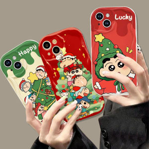 Cute Cartoon Christmas Shin-chan Wave Border Phone Case TPU Back Cover For OPPO A18 A38 A11K A15S A16K A16E A17K A1K A31 A36 A76 A96 A3S A5 2020 A9 2020 A52 A92 A53 A33 A32 A54S A55 A57 A58 A78 A5S A12 A74 A77S A79 A93 A94 A95 A98