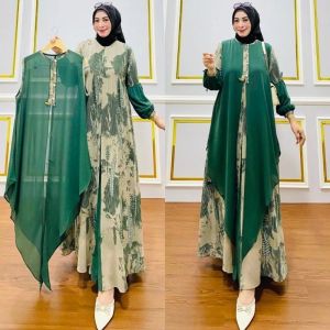 GAMIS SET INNER DAN OUTER 2 IN 1 BAHAN CERUTY LD 110 PB 140 TERBARU TERMURAH BEST SELLER TANGAN PERTAMA KONVEKSI