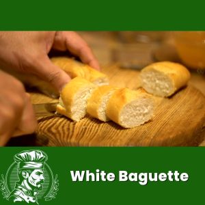 ขนมปัง White Baguette ฝรั่งเศสแท้ อบสดใหม่ กรอบนอกนุ่มใน พร้อมส่งทั่วไทย 20cm. 110g. 1 ชิ้น