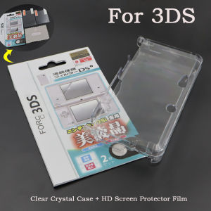 Accessory Kit For 3DS Clear Crystal Hard Case/Touch Stylus Pen/Screen Protector Film Full Set Game Console Protective Accessorie