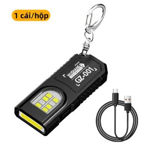 Đèn Pin Mini Móc Khóa Di Động Treo Thắt Lưng Đa Chức Năng Sạc Khẩn Cấp Đèn Pha Siêu Lớn Dùng Trong Gia Đình