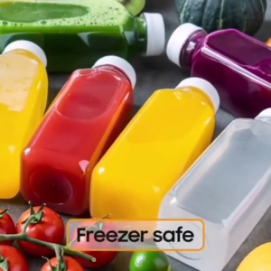 10pcs Leak-Proof Clear Plastic Juice Bottles-Perfect For Juicing Smoothies Milk Homemade and Other Beverages Portable for Out