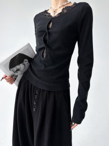 Inner Bottoming Shirt Womens 2024 New Arrival Best Selling Fall and Winter Fancy T-Shirt Short Lei Chic All-Matching Long Sleeve Top