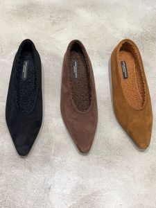 Warm Commuter Slip-On Shoes Flat Pointed Toe