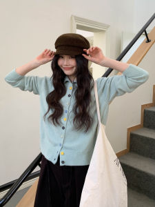 Attractive Design Blue-Green Cardigan Sweater