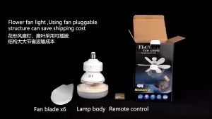 Fan Ceiling Light led 2 in 1 E27 Bulb Tri-Colour Light with Remote Control Mute Multifunction Fan Lights for Dining Room Kitchen Bedroom Decorative Lighting